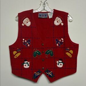 Vintage Erica Casuals Christmas  Unisex Holiday Wool Vest